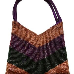 Purse Purple, Green and Gold Evening Purse Purple Lining on the inside. Beautifu